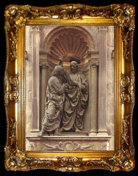 framed  Andrea della Verrocchio Christ and Doubting Thomas, ta009-2